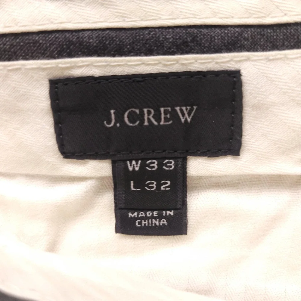 J.CREW Pants Mens 33x32 Beige Ludlow Classic Linen Dress Trousers Straight Fit